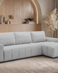 Canapé d'angle convertible ouverture express en tissu gris AGATHE - Angle droit