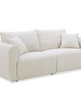 Canapé 3 places en velours texturé beige NALYA