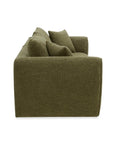 Canapé 3 places en velours texturé vert olive NALYA