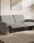 Canapé 3 places relax électrique en tissu bouclette beige DAVY