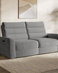 Canapé 3 places relax électrique en tissu bouclette gris DAVY