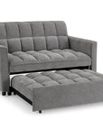 Canapé convertible 2 places en velours texturé gris JASPER