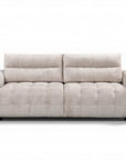 Canapé convertible avec coffre 3 places en velours chiné beige RALYA