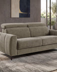 Canapé convertible express 3 places en velours texturé taupe CALEB