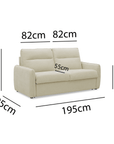 Canapé convertible express 3 places matelas 15 cm en tissu texturé beige ADILIO