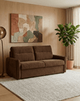 Canapé convertible express 3 places matelas 15 cm en tissu texturé terracotta ADILIO