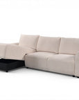 Canapé d'angle convertible avec coffre en tissu bouclette beige MARLA - Angle gauche