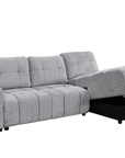 Canapé d'angle convertible avec coffre en velours chiné gris MAHLONE - Angle droit