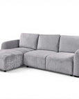 Canapé d'angle convertible avec coffre en velours chiné gris MARLA - Angle gauche