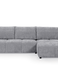 Canapé d'angle convertible et réversible en velours chiné gris MYSA