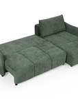 Canapé d'angle convertible et réversible en velours chiné vert olive MYSA