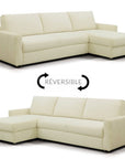 Canapé d'angle convertible et réversible ouverture express en velours côtelé beige JULIETTE