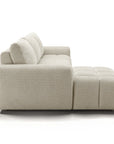Canapé d'angle convertible ouverture express en tissu beige AGATHE - Angle gauche