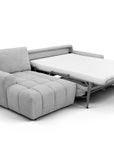 Canapé d'angle convertible ouverture express en tissu gris AGATHE - Angle gauche