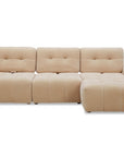 Canapé d'angle en velours tissé beige avec dossier réglable ADONIS - Angle droit
