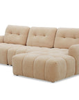 Canapé d'angle en velours tissé beige avec dossier réglable ADONIS - Angle droit