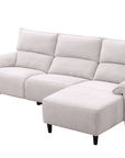 Canapé d’angle relax électrique en tissu beige LUDMILA - Angle droit