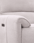 Canapé d’angle relax électrique en tissu beige LUDMILA - Angle droit