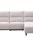 Canapé d’angle relax électrique en tissu beige LUDMILA - Angle droit