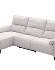 Canapé d’angle relax électrique en tissu beige LUDMILA - Angle gauche