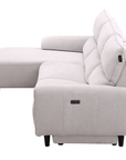 Canapé d’angle relax électrique en tissu beige LUDMILA - Angle gauche