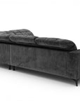 Canapé d'angle relax électrique en velours chiné gris ALVAR - Angle droit
