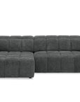 Canapé d'angle relax électrique en velours chiné gris DANIA -Angle gauche