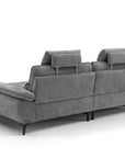 Canapé d’angle relax électrique en velours chiné gris LYANA - Angle droit