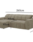 Canapé d'angle relax électrique en velours chiné taupe DANIA -Angle gauche