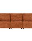 Canapé d’angle relax électrique en velours chiné terracotta ALPES - Angle droit