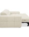 Canapé d'angle relax en velours texturé beige FEDORA - Angle droit