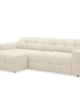 Canapé d'angle relax en velours texturé beige FEDORA - Angle gauche