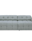 Canapé d'angle relax en velours texturé gris FEDORA - Angle droit