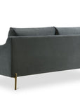 Canapé droit fixe 2 places en velours gris CELINE