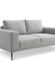 Canapé fixe 2 places en tissu gris clair ARNOLD