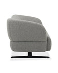 Canapé fixe 3 places en tissu effet peau de mouton gris clair LEXIE