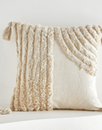 Coussin beige à tissu texturé 45x45 cm MONTREAL