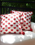 Coussin blanc à coeur rouge 45x45 cm SADEN
