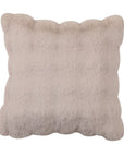 Coussin taupe effet fourrure 45x45 cm KAELA