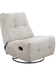 Fauteuil relax pivotant en velours chiné beige LISON