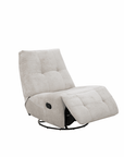 Fauteuil relax pivotant en velours chiné beige LISON