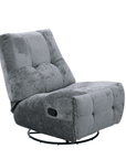 Fauteuil relax pivotant en velours chiné gris LISON