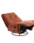 Fauteuil relax pivotant en velours chiné terracotta LISON