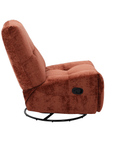 Fauteuil relax pivotant en velours chiné terracotta LISON