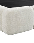 Lit coffre en tissu bouclette beige 140x190 cm BUBBLE