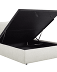Lit coffre en tissu bouclette beige 140x190 cm MELY