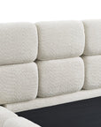 Lit coffre en tissu bouclette beige 160x200 cm BUBBLE