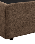 Lit coffre en tissu bouclette marron 140x190 cm MELY