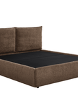 Lit coffre en tissu bouclette marron 160x200 cm MELY