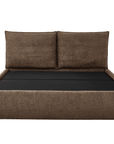 Lit coffre en tissu bouclette marron 180x200 cm MELY